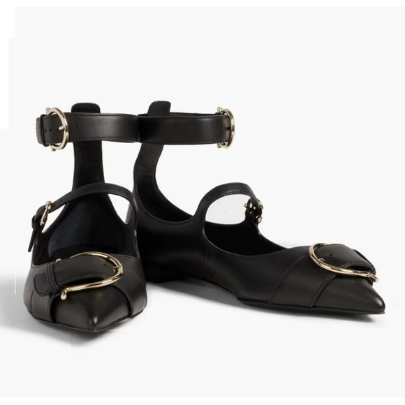 Salvatore Ferragamo Shoes - Salvatore Ferragamo Raveo buckled leather point-toe flats